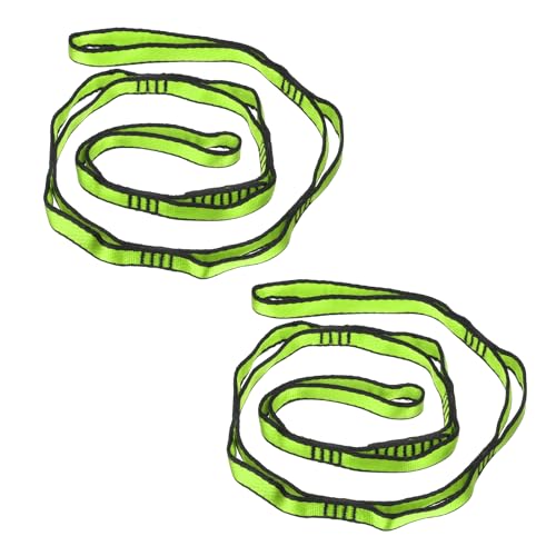 PATIKIL Daisy Chain Straps, 2 Pack Strong Climbing Strap Adjustable Nylon Chain Sling with 8 Loops for Aerial Yoga Hammock Swing, Green PATIKIL Daisy Chain Straps, 2 Pack Strong Climbing Strap Adjustable Nylon Chain Sling with 8 Loops for Aerial Yoga Hammock Swing, Green von PATIKIL