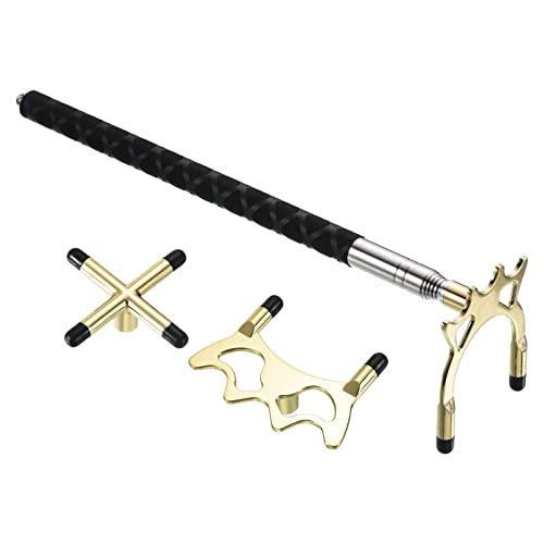 PATIKIL Einziehbar Billard Queue Stock Brücke Silikon Billardqueue Zubehör mit 3 Abnehmbar Messing Brücke Kopf für Schwimmbad Tisch Wettbewerb Golden PATIKIL Einziehbar Billard Queue Stock Brücke Silikon Billardqueue Zubehör mit 3 Abnehmbar Messing Brücke Kopf für Schwimmbad Tisch Wettbewerb Golden von PATIKIL