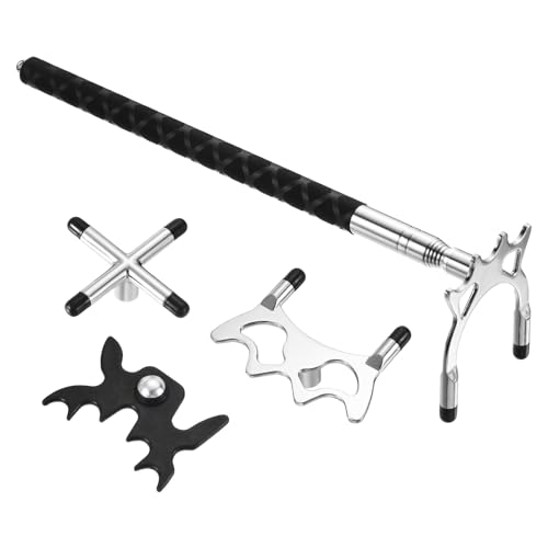 PATIKIL Einziehbarer Billard-Queue-Stick-Brücke, Silikon-Pool-Queue-Zubehör mit abnehmbarem Metall-Niedrig/Hoch/Kreuz-Brückenkopf für Pooltisch-Wettbewerb, Silber/Schwarz PATIKIL Einziehbarer Billard-Queue-Stick-Brücke, Silikon-Pool-Queue-Zubehör mit abnehmbarem Metall-Niedrig/Hoch/Kreuz-Brückenkopf für Pooltisch-Wettbewerb, Silber/Schwarz von PATIKIL