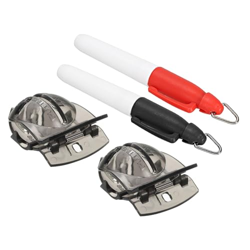 PATIKIL Golfball-Marker, 2 Stück Golfball-Linienzeichnungs-Schablonen-Ausrichtungswerkzeug mit 2 Farbstiften, Schwarz PATIKIL Golfball-Marker, 2 Stück Golfball-Linienzeichnungs-Schablonen-Ausrichtungswerkzeug mit 2 Farbstiften, Schwarz von PATIKIL