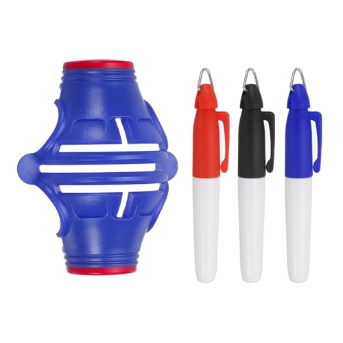 PATIKIL Golfball-Marker-Schablone 360-Grad-Dreifachspur-Golfball-Ausrichtungsmarkierungswerkzeug Linienzeichnungsmarker mit Markerstiften für Männer und Frauen, Blau/Rot PATIKIL Golfball-Marker-Schablone 360-Grad-Dreifachspur-Golfball-Ausrichtungsmarkierungswerkzeug Linienzeichnungsmarker mit Markerstiften für Männer und Frauen, Blau/Rot von PATIKIL