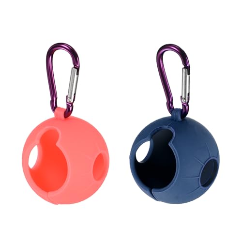PATIKIL Golfballhalter, 2er Pack Silikon-Ballträger Schutzhülle mit Schnalle für Golftasche Gürtel, Pink, Blau von PATIKIL