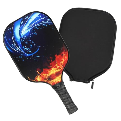 PATIKIL Graphit Pickleball-Schläger, USA Pickleball Approved(USAPA) Pickleball-Schläger, Fiberglas-Anti-Rutsch-Schweiß-absorbierender Griff mit Tasche, Blau Rot von PATIKIL