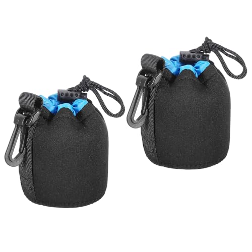 PATIKIL Kamera-Objektivtasche, 2 Stück 3,1" IDx3,9 H Zugband-Objektivbeutel mit dickem schützendem Neopren, Objektivtasche für DSLR-Kameraobjektiv, Wasser- und Kaffeetassen, Schwarz, Blau PATIKIL Kamera-Objektivtasche, 2 Stück 3,1" IDx3,9 H Zugband-Objektivbeutel mit dickem schützendem Neopren, Objektivtasche für DSLR-Kameraobjektiv, Wasser- und Kaffeetassen, Schwarz, Blau von PATIKIL
