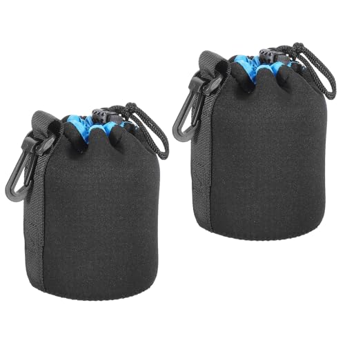 PATIKIL Kamera-Objektivtasche, 2 Stück 3,5" IDx5,5 H Zugband-Objektivbeutel mit dickem schützendem Neopren, Objektivtasche Schwarz, Blau PATIKIL Kamera-Objektivtasche, 2 Stück 3,5" IDx5,5 H Zugband-Objektivbeutel mit dickem schützendem Neopren, Objektivtasche Schwarz, Blau von PATIKIL