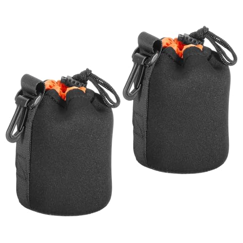 PATIKIL Kamera-Objektivtasche, 2 Stück 3,5" IDx5,5 H Zugband-Objektivbeutel mit dickem schützendem Neopren, Objektivtasche Schwarz, Orange PATIKIL Kamera-Objektivtasche, 2 Stück 3,5" IDx5,5 H Zugband-Objektivbeutel mit dickem schützendem Neopren, Objektivtasche Schwarz, Orange von PATIKIL