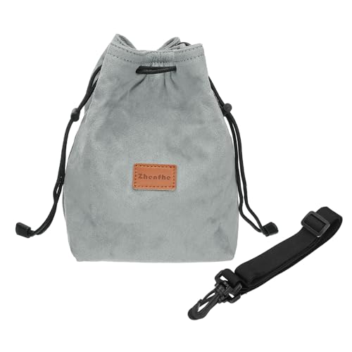PATIKIL Kameratasche, Beutel mit Kordelzug und verstellbarem Schultergurt, tragbare Handtasche für DSLR-Kamera, Grau, Größe S von PATIKIL
