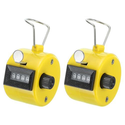 PATIKIL Klickzähler 2 Pack Handgerät Strichliste Mechanischer 4-Zahlen Klickzähler für Training Stricken Golf Fischen Gelb PATIKIL Klickzähler 2 Pack Handgerät Strichliste Mechanischer 4-Zahlen Klickzähler für Training Stricken Golf Fischen Gelb von PATIKIL