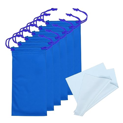 PATIKIL Mikrofaser Brille Tasche 6 Pack Sonnenbrille Tasche Brillenetui Weiche Sonnenbrille Etui mit Brillen Reinigung Tuch Blau PATIKIL Mikrofaser Brille Tasche 6 Pack Sonnenbrille Tasche Brillenetui Weiche Sonnenbrille Etui mit Brillen Reinigung Tuch Blau von PATIKIL
