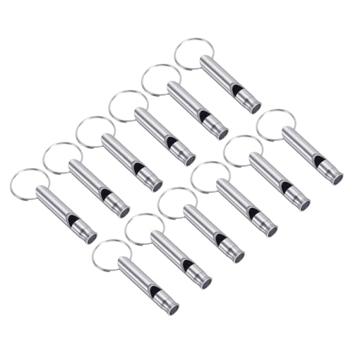 PATIKIL Notfallpfeife, 12er Pack Lauter Klang Aluminium Schlüsselanhänger Pfeifen für Outdoor-Sicherheit und Überleben beim Bootfahren, Camping, Wandern, Silber PATIKIL Notfallpfeife, 12er Pack Lauter Klang Aluminium Schlüsselanhänger Pfeifen für Outdoor-Sicherheit und Überleben beim Bootfahren, Camping, Wandern, Silber von PATIKIL