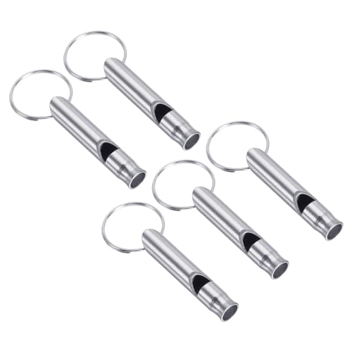 PATIKIL Notfallpfeife, 5er Pack Lauter Klang Aluminium Schlüsselanhänger Pfeifen für Outdoor Sicherheit Survival Pfeife beim Bootfahren Camping Wandern, Silber PATIKIL Notfallpfeife, 5er Pack Lauter Klang Aluminium Schlüsselanhänger Pfeifen für Outdoor Sicherheit Survival Pfeife beim Bootfahren Camping Wandern, Silber von PATIKIL