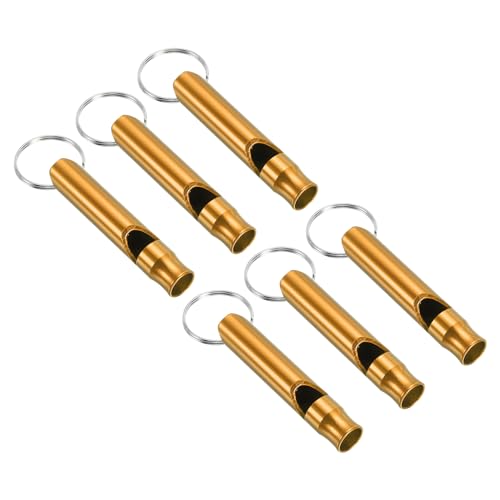 PATIKIL Notfallpfeife, 6er Pack Lauter Klang Aluminium Schlüsselanhänger Pfeife für Outdoor Sicherheit Survival Pfeifen zum Bootfahren Camping Wandern Jagd, Gold PATIKIL Notfallpfeife, 6er Pack Lauter Klang Aluminium Schlüsselanhänger Pfeife für Outdoor Sicherheit Survival Pfeifen zum Bootfahren Camping Wandern Jagd, Gold von PATIKIL