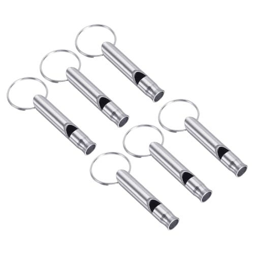 PATIKIL Notfallpfeife, 6er Pack Lauter Klang Aluminium Schlüsselanhänger Pfeifen Outdoor Sicherheitspfeife für Bootfahren Camping Wandern, Silber PATIKIL Notfallpfeife, 6er Pack Lauter Klang Aluminium Schlüsselanhänger Pfeifen Outdoor Sicherheitspfeife für Bootfahren Camping Wandern, Silber von PATIKIL