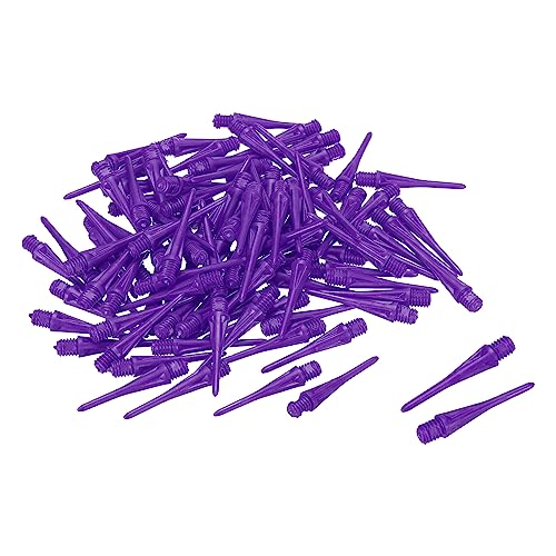 PATIKIL Plastik Dartspitzen 60 Pack 2BA Gewinde Weich Dart Spitzen Ersatz Plastik Spitze Weich Spitze Dart Zubehör Lila von PATIKIL