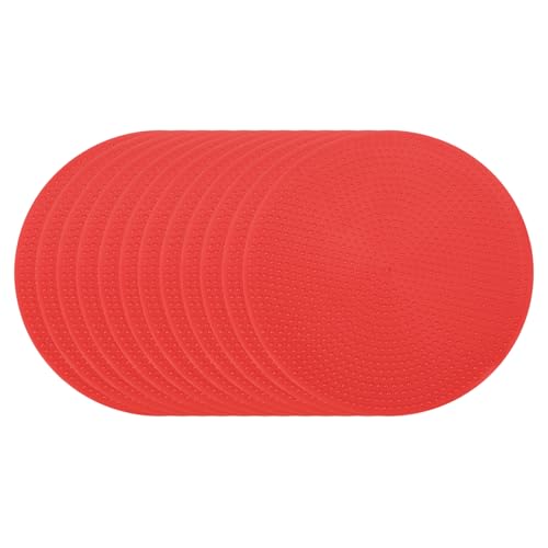 PATIKIL Spot Markers 4 Zoll, 12 Stück rutschfeste Bodenpunkte Agility Markers Flache Feldkegel Poly Punkte für Gymnastik PE Speed Training Tanz Fußball Basketball Sport, Rot PATIKIL Spot Markers 4 Zoll, 12 Stück rutschfeste Bodenpunkte Agility Markers Flache Feldkegel Poly Punkte für Gymnastik PE Speed Training Tanz Fußball Basketball Sport, Rot von PATIKIL