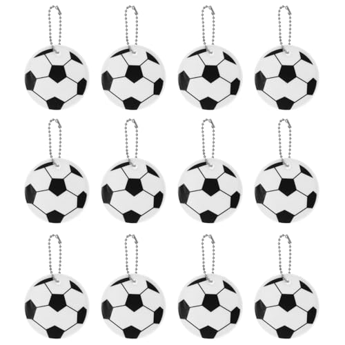PATIKIL Reflektierende Schlüsselanhänger-Tags, 12er-Pack Reflektierende Fußballanhänger PVC Hochsichtbare Reflektortags Wasserdichter Sicherheitsreflektor für Handtasche, Silber-Weiß PATIKIL Reflektierende Schlüsselanhänger-Tags, 12er-Pack Reflektierende Fußballanhänger PVC Hochsichtbare Reflektortags Wasserdichter Sicherheitsreflektor für Handtasche, Silber-Weiß von PATIKIL