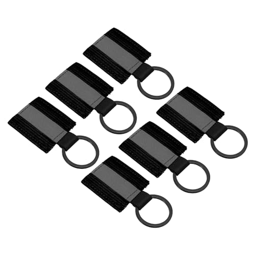 PATIKIL Reflektierende Schlüsselanhänger-Tags, 6er-Pack reflektierende Reißverschlussanhänger aus Nylon, hochsichtbare Reflektoren-Tags für Rucksack-Anhänger Hundehalsband, Schwarz von PATIKIL
