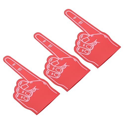PATIKIL Schaum Finger 18" 3 Pack DIY Leer Schaum Hand Cheerleading für Leichtathletik Sport Spiel Veranstaltungen Rot von PATIKIL