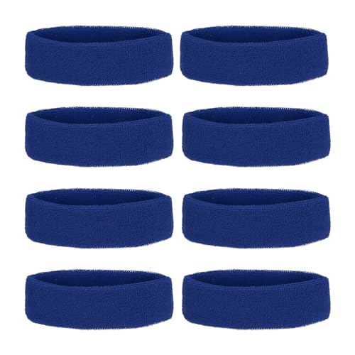 PATIKIL Schweißband Stirnbänder, 8 Stück Terry Cloth Schweißband für Frauen Männer Sport Basketball Tennis Athletik Fitnessstudio Arbeiten, Blau PATIKIL Schweißband Stirnbänder, 8 Stück Terry Cloth Schweißband für Frauen Männer Sport Basketball Tennis Athletik Fitnessstudio Arbeiten, Blau von PATIKIL