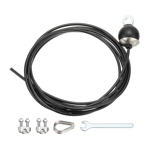 PATIKIL Seilzug Kabel Einstellbar Fitness Kabel Seilzug System Ersatz Dick 4mm Schwer Fitnessstudio Kabel Seilzug Aufsatz für Heim Kabel Schwarz (E-4m) von PATIKIL