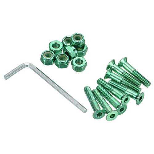 PATIKIL Skateboard Hardware Kit 1" Montage Schrauben Sechskant Kopf Bolzen Muttern Set mit Schraubenschlüssel für Langboard Cruiser Grün PATIKIL Skateboard Hardware Kit 1" Montage Schrauben Sechskant Kopf Bolzen Muttern Set mit Schraubenschlüssel für Langboard Cruiser Grün von PATIKIL