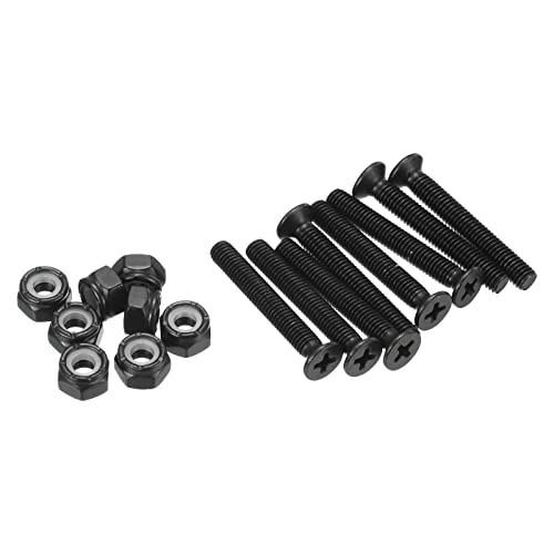 PATIKIL Skateboard Hardware Kit 1.38" Montage Schrauben Volle Gewinde Bolzen Muttern Set für Langboard Cruiser Schwarz von PATIKIL