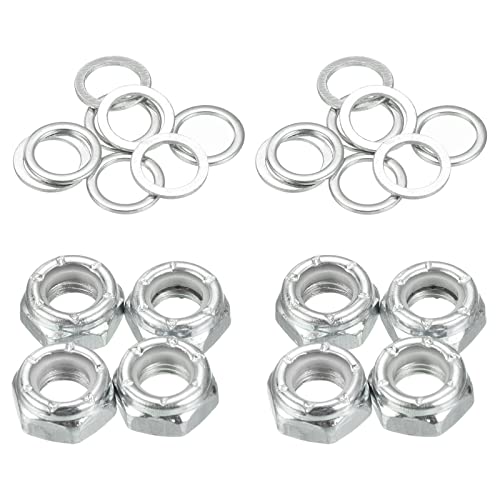 PATIKIL Skateboard Lock Muttern Set 2 Set 5/16 Skateboard Truck Achse Unterlegscheiben Distanzstück Hardware Reparatur Kit für Langboard Cruiser Silber PATIKIL Skateboard Lock Muttern Set 2 Set 5/16 Skateboard Truck Achse Unterlegscheiben Distanzstück Hardware Reparatur Kit für Langboard Cruiser Silber von PATIKIL