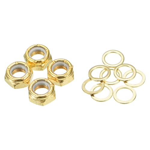 PATIKIL Skateboard Lock Muttern Set 5/16 Skateboard Truck Achse Unterlegscheiben Distanzstück Hardware Reparatur Kit für Langboard Cruiser Gold PATIKIL Skateboard Lock Muttern Set 5/16 Skateboard Truck Achse Unterlegscheiben Distanzstück Hardware Reparatur Kit für Langboard Cruiser Gold von PATIKIL