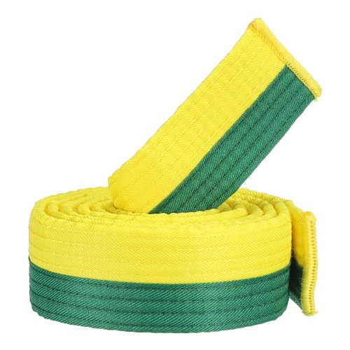 PATIKIL Taekwondo Farbiger Ranggürtel, 1,6" x6Ft 1,8M Polyester Kampfsport Judo Karate Gürtel für Unterricht Praxis, Gelb-Grün PATIKIL Taekwondo Farbiger Ranggürtel, 1,6" x6Ft 1,8M Polyester Kampfsport Judo Karate Gürtel für Unterricht Praxis, Gelb-Grün von PATIKIL