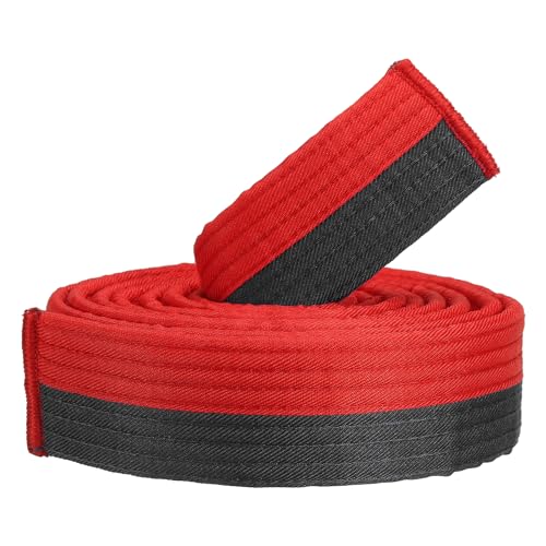 PATIKIL Taekwondo Farbiger Ranggürtel, 1,6" x8,5 Ft 2,6 M Polyester Kampfsport Judo Karate Gürtel für Unterricht Praxis, Rot-Schwarz PATIKIL Taekwondo Farbiger Ranggürtel, 1,6" x8,5 Ft 2,6 M Polyester Kampfsport Judo Karate Gürtel für Unterricht Praxis, Rot-Schwarz von PATIKIL