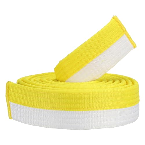 PATIKIL Taekwondo Farbiger Ranggürtel, 1,6" x8,5 Ft 2,6 M Polyester Kampfsport Judo Karate Gürtel für Unterricht Praxis, Weiß-Gelb PATIKIL Taekwondo Farbiger Ranggürtel, 1,6" x8,5 Ft 2,6 M Polyester Kampfsport Judo Karate Gürtel für Unterricht Praxis, Weiß-Gelb von PATIKIL
