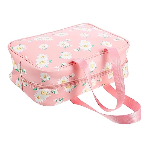 PATKAW 1stk Gänseblümchen-Kosmetiktasche Kosmetiktasche Mit Blumenmuster Organisator Bilden Reisekosmetiktaschen Make-up-Aufbewahrungstasche Kosmetiktaschen Für Die Reise Pu Rosa von PATKAW