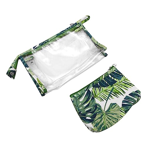 PATKAW 2 Stück 1 Satz Reise-Kosmetiktasche Klare Schminktasche Taschen Reisetasche Für Flüssigkeiten Reisekosmetikkoffer Schreibwarentasche Gesteppte Kosmetiktasche Make-up-Tasche Green von PATKAW