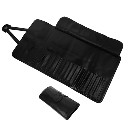 PATKAW Aufbewahrungstasche Für Make-up-Pinsel Entferner Werkzeug Automatisch Reiniger Abteil Wagen Veranstalter Schminktasche Reisekosmetiktasche Bausatz Reise-Make-up-Organizer Pu Black von PATKAW