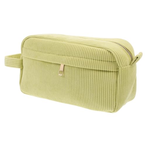 PATKAW Kosmetiktasche Bauchtasche Makeup Tasche Reisetasche schminkorganizer Handtasche für Kosmetik die Einkaufstasche Mini Handtasche Make-up-Etui Schminktasche für Damen Cord Green von PATKAW