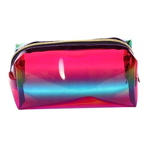 PATKAW Transparente TPU Kosmetiktasche Gradient Dunkelrot Makeup Pouch Für Kosmetikartikel Reise Organizer Beauty Bag Ästhetische Aufbewahrungstasche von PATKAW