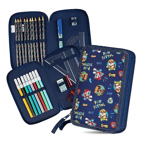 PAW PATROL Federmäppchen Groß Etui Stifte Jungen und Mädchen Stifte Kinder Gefüllt Federmappe Schulsachen Einschulung Geschenk Grundschule Kindergarten Schulbedarf (Marineblau Doppelreißverschluss) PAW PATROL Federmäppchen Groß Etui Stifte Jungen und Mädchen Stifte Kinder Gefüllt Federmappe Schulsachen Einschulung Geschenk Grundschule Kindergarten Schulbedarf (Marineblau Doppelreißverschluss) von PAW PATROL