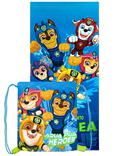 PAW PATROL Schwimmtasche Kinder | 2-in-1 Handtuch in Einer Tasche | Aqua Pups Badetasche von PAW PATROL