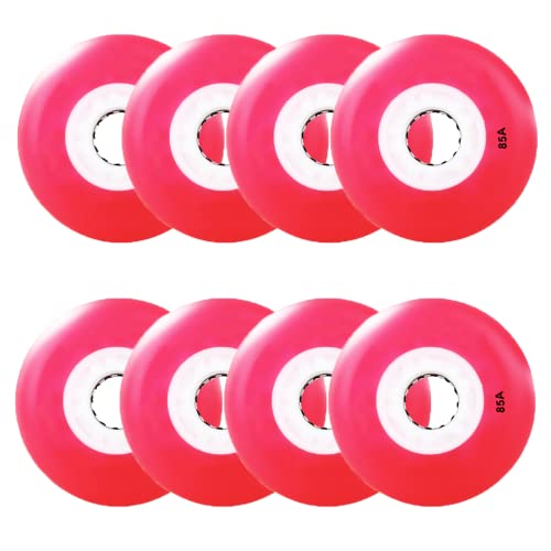 Inline-Skate-Räder,Inline-Gepäck-Räder, 8er-Pack Rollschuhrollen for Outdoor-/Indoor-Skates, erhältlich in Kindergröße(Red,80mm) von PBDEIOEOE