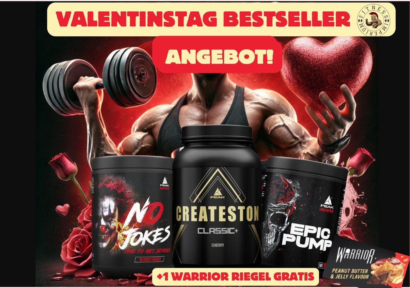 PEAK VALENTINSTAG SET Pre-Workout Booster Protein Post Workout +1 RIEGEL Pulver, 4 er 3 Produkte + 1 Riegel à PEAK VALENTINSTAG SET Pre-Workout Booster Protein Post Workout +1 RIEGEL Pulver, 4 er 3 Produkte + 1 Riegel à von PEAK