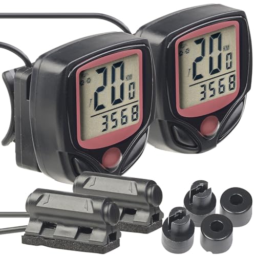 PEARL Sports Fahrradcomputer: 2er-Set 15in1-Fahrrad-Computer mit LCD-Display & Radsensor, IP44 (Fahrradtachometer, Kilometerzähler Fahrrad, Zähler) PEARL Sports Fahrradcomputer: 2er-Set 15in1-Fahrrad-Computer mit LCD-Display & Radsensor, IP44 (Fahrradtachometer, Kilometerzähler Fahrrad, Zähler) von PEARL