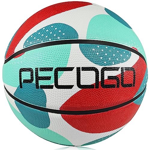 PECOGO Basketball Größe 7 Offizieller Gummi-Streetball 74,9 cm Outdoor Indoor Herren Basketball Ball für Jugendliche Teenager Erwachsene Jungen und Mädchen Geschenk (ohne Pumpe) von PECOGO