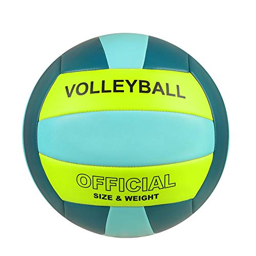 PECOGO Volleyball Größe 5 PU Leder Weich Indoor Outdoor Volleybälle Sport Training Spiel Spielball für Anfänger, Jugendliche, Erwachsene, 8.2 von PECOGO