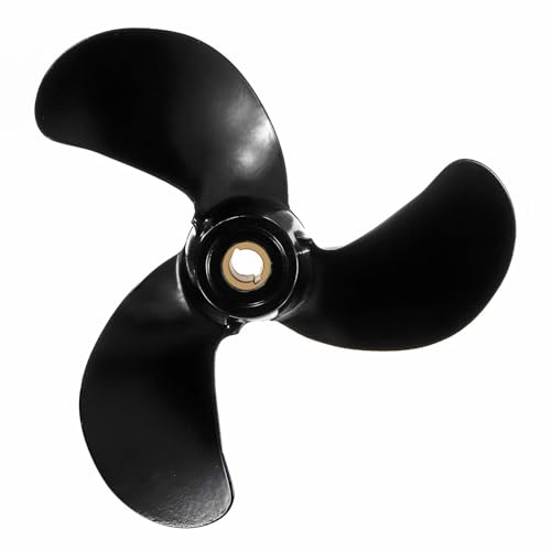 PEGGYLIN 6011-079-07P Aluminum Alloy 7-7/8 X 7-1/2 Propeller Fit for Boat Outboard Engine 5HP R Rotation Marine Parts Black 3 Blades von PEGGYLIN