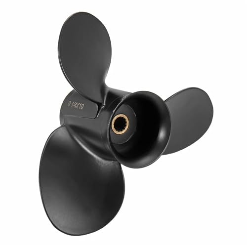 PEGGYLIN Fit for Evinrude Fit for Johnson BRP 8-15HP Aluminum Alloy Outboard Propeller 13 Spline Tooths Black 3 Blades 174950/778772 9 1/4 X 10 von PEGGYLIN