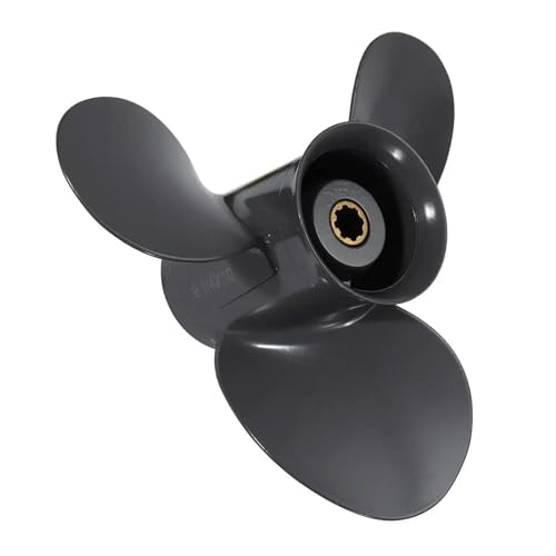 PEGGYLIN Marine Boat Outboard Propeller 9 1/4 X 10 1/2 Fit for 8-20HP 58130-ZV4-010AH Gray Aluminum Alloy 3 Blades 8 Spline Tooth von PEGGYLIN