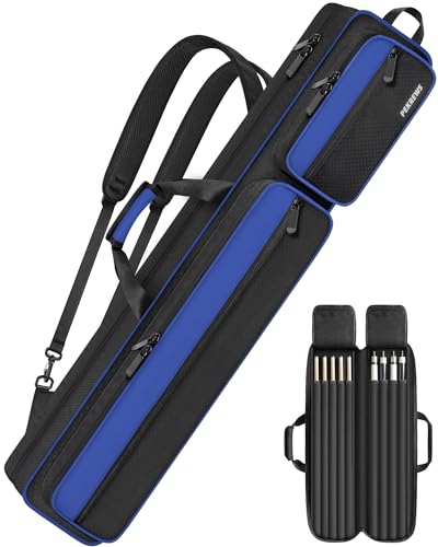 PEKREWS Billardqueue-Tasche, 4 x 5 mit mehreren Taschen für 4 Hintern und 5 Schäfte, weich gepolsterte, stabile Pool-Queue-Tasche, Billardqueue-Rucksack mit verstellbaren Schultergurten für Damen und PEKREWS Billardqueue-Tasche, 4 x 5 mit mehreren Taschen für 4 Hintern und 5 Schäfte, weich gepolsterte, stabile Pool-Queue-Tasche, Billardqueue-Rucksack mit verstellbaren Schultergurten für Damen und von PEKREWS