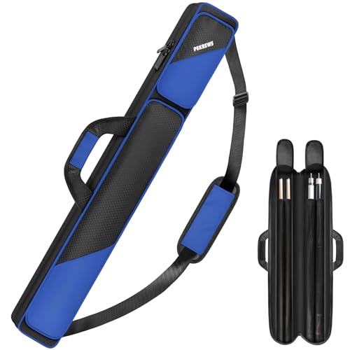 PEKREWS Pool-Queue-Koffer 2 x 2, Pool-Stick-Tasche für 2 Stöcke mit 2 Zubehörtaschen mit Reißverschluss, stabile Polyester-Poolqueue-Tragetasche mit Schultergurt, weicher Billardqueue-Rucksack für PEKREWS Pool-Queue-Koffer 2 x 2, Pool-Stick-Tasche für 2 Stöcke mit 2 Zubehörtaschen mit Reißverschluss, stabile Polyester-Poolqueue-Tragetasche mit Schultergurt, weicher Billardqueue-Rucksack für von PEKREWS
