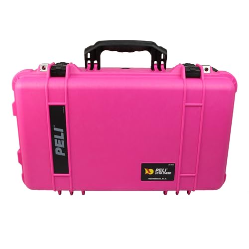 PELI 1510 Robuster Carry On-, Reise- und Outdoorkoffer, IP67 Wasser- und Staubdicht, 27L Volumen, Ohne Schaum, Pink (Rosa)/Schwarz - Sonderfarbe (begrenzte Stückzahl) von PELI