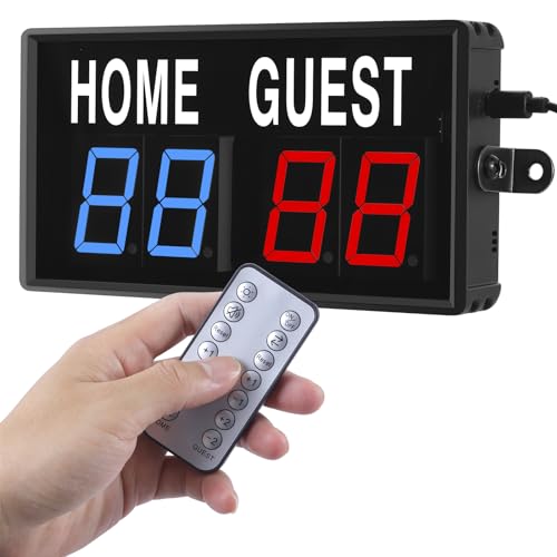 PELLOR Sport Anzeigetafel Portable Scoreboard, LED Anzeigetafel Elektronisch 0-99 mit Fernbedienung für Basketball Badminton Volleyball Tennis Baseball Fussball für Indoor-und Outdoor-Wettbewerbe PELLOR Sport Anzeigetafel Portable Scoreboard, LED Anzeigetafel Elektronisch 0-99 mit Fernbedienung für Basketball Badminton Volleyball Tennis Baseball Fussball für Indoor-und Outdoor-Wettbewerbe von PELLOR